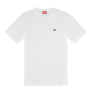 Diesel T-Just-Doval-PJ T-Shirt with Oval D Patch White