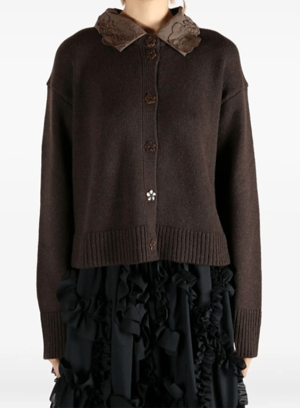 CECILIE BAHNSEN Bibi embroidered-collar cardigan