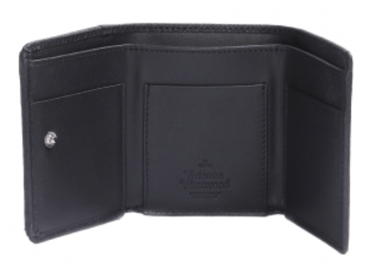 Vivienne Westwood Saffiano Biogreen Orb Flap Wallet Black
