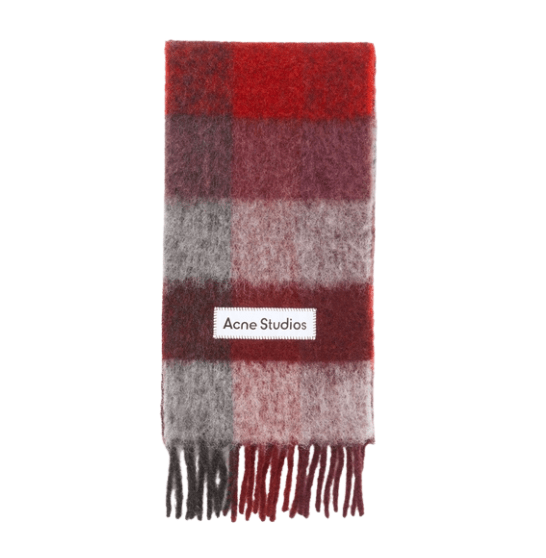 Mohair checked scarf