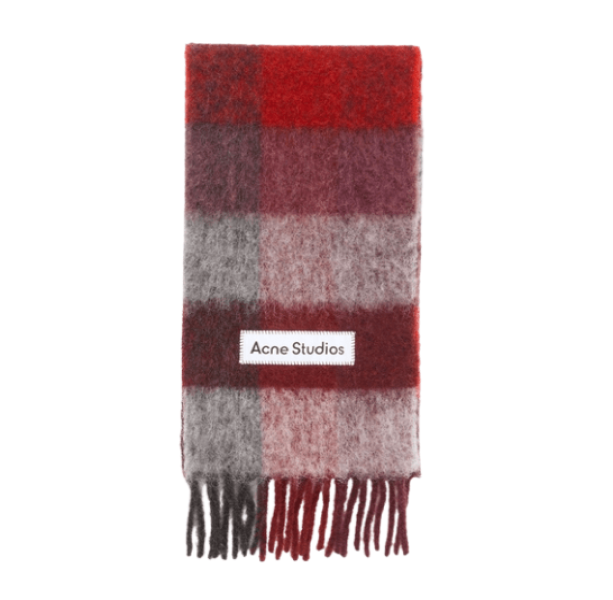 Mohair checked scarf