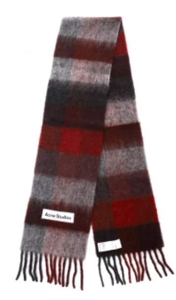 Mohair checked scarf