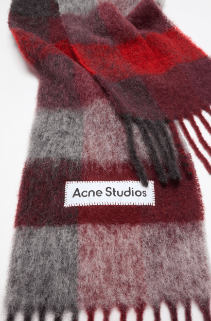 Mohair checked scarf