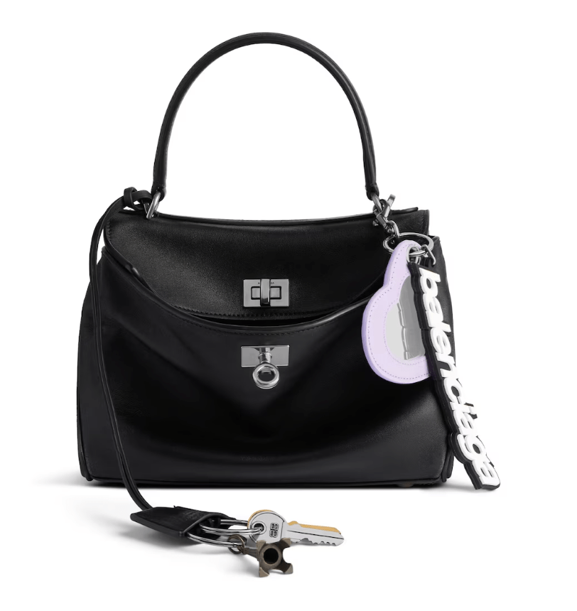 Balenciaga Black Mini Rodeo with Charm Top-handle Bag