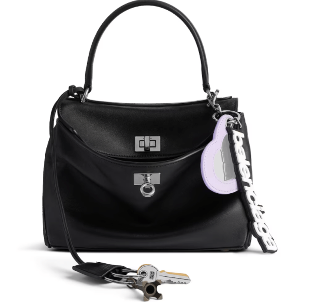 Balenciaga Black Mini Rodeo with Charm Top-handle Bag
