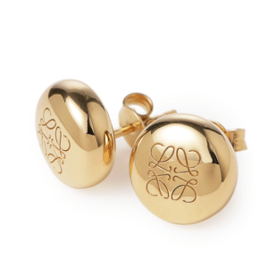 Anagram Pebble stud earrings in sterling gold