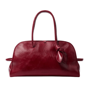 Jacquemus Burgundy Le Turismo Tote Bag in Crinkled Leather