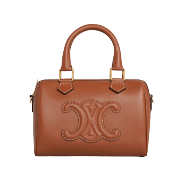 Celine Small Boston Cuir Triomphe in Smooth Calfskin Tan