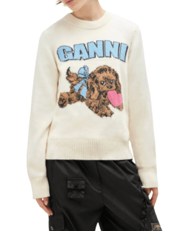 Ivory Puppy Wool Jumper