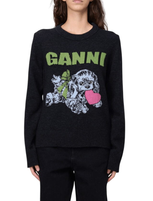 Dark Grey Puppy Wool Jumper