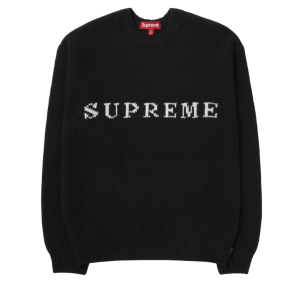 Supreme Contrast Logo Sweater Black - 25SS