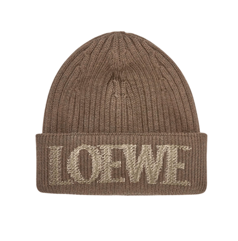 Loewe Beanie in Wool Light Brown