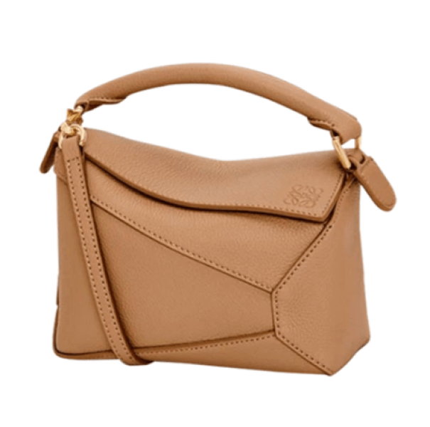 Loewe Mini Puzzle Bag In Soft Grained Calfskin Toffee