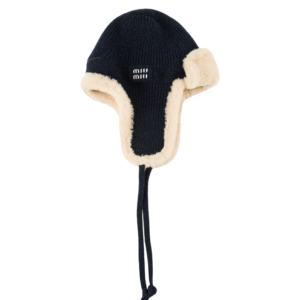 Miu Miu Logo Motif Trapper Hat Blue