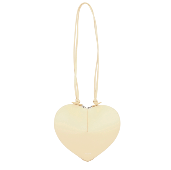 Coeur Heart Calfskin Shoulder Bag - yellow