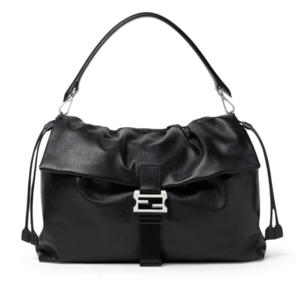 Fendi Flux Maxi Messenger Leather Black