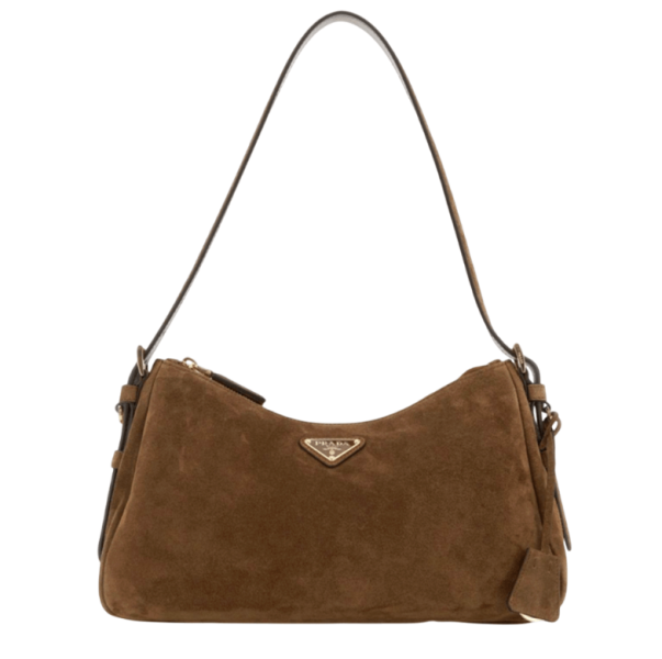 Prada Aimee Medium Suede Shoulder Bag