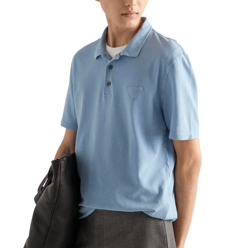 Prada Blue Polo Shirt in Cotton