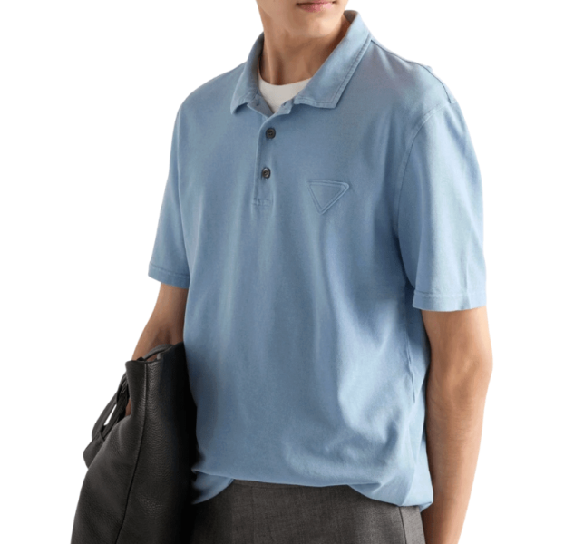 Prada Blue Polo Shirt in Cotton