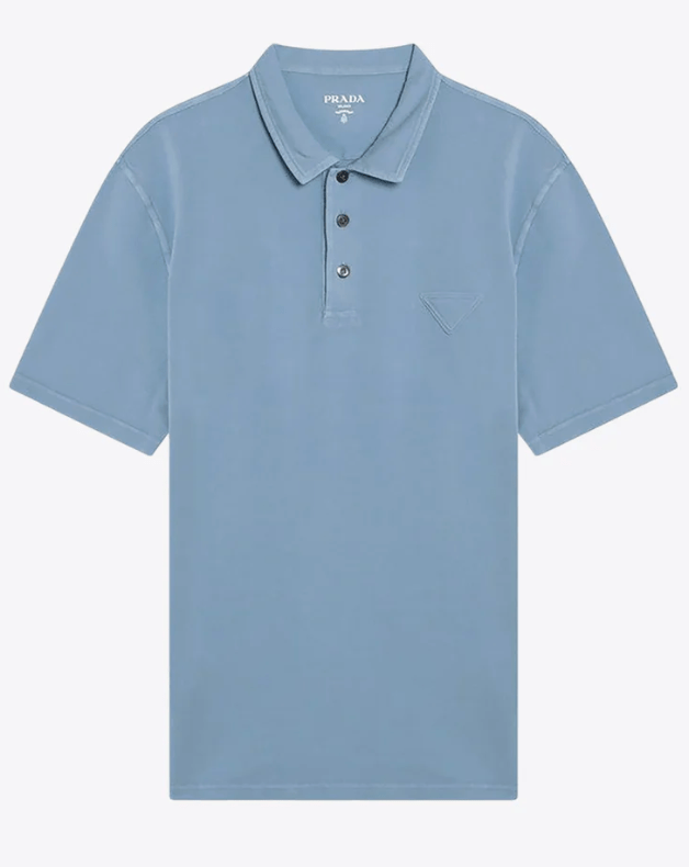 Prada Blue Polo Shirt in Cotton