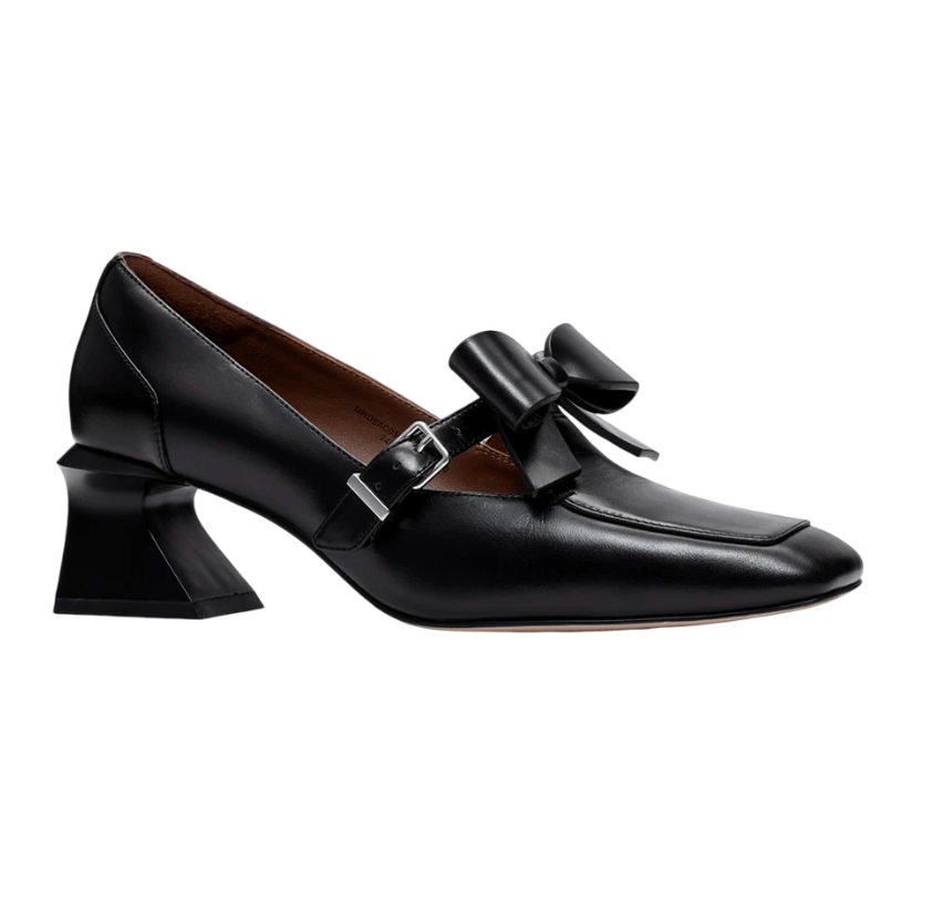 Shushu/Tong Women Square Toe Mid Heel Shoes Black - 25FW