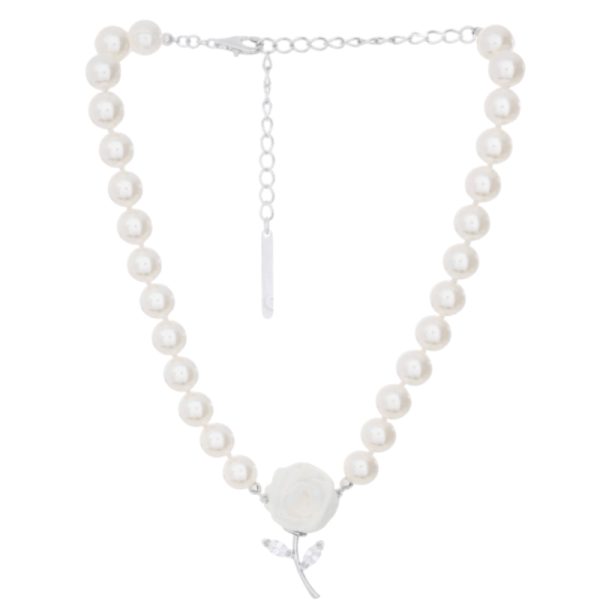 YVMIN X SHUSHUTONG Paper Ball Rose Gemstone Leaf Necklace