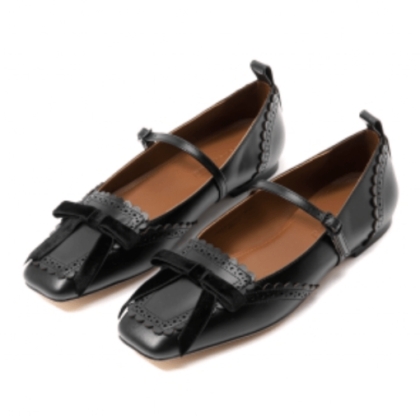 SHUSHU TONG Square Toe Flat Mary Jane Shoes 