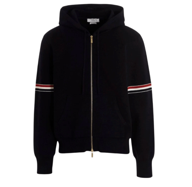 Thom Brown Cotton Milano Armband Hoodie Navy