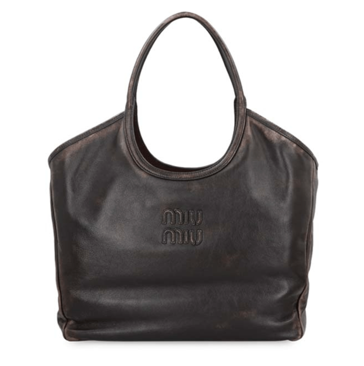 Miu Miu Leather Tote Bag Sand Coffee