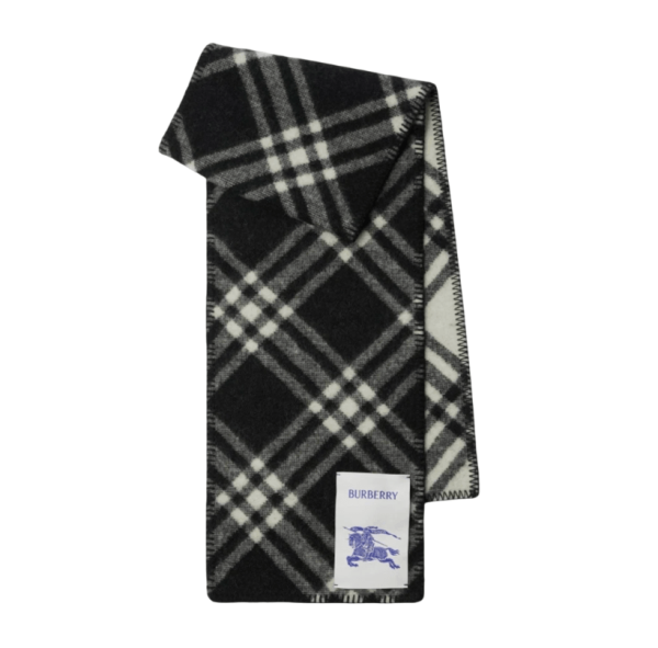 Burberry Check Wool Scarf Black