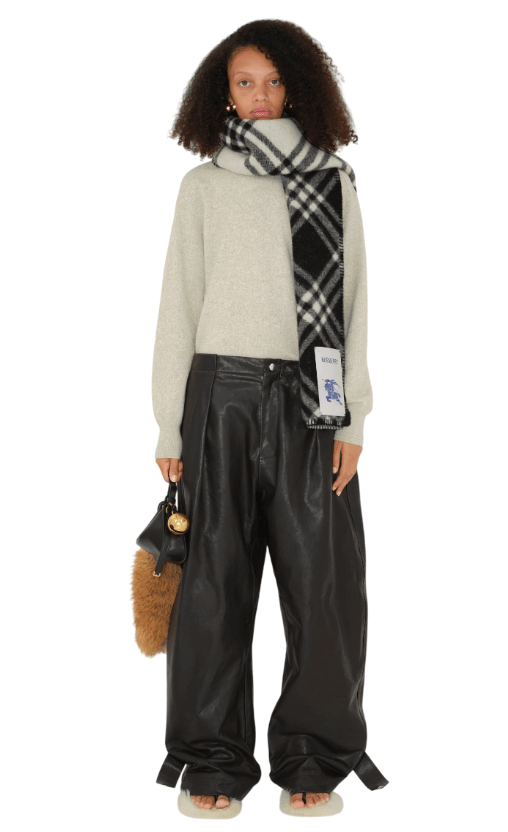 Burberry Check Wool Scarf Black