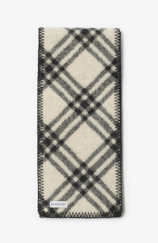 Slim checked wool scarf