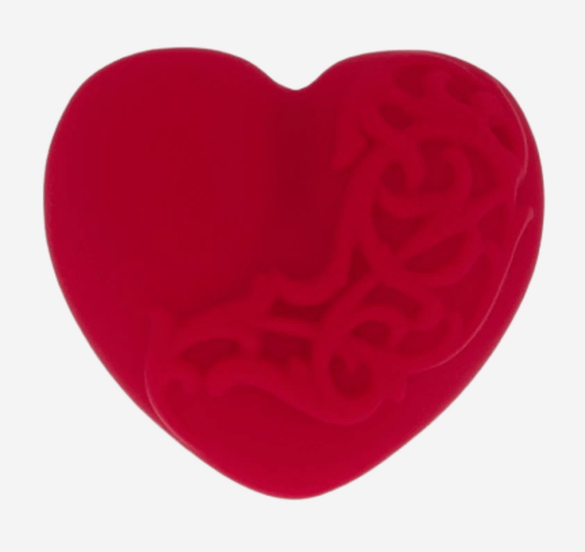 Chrome Hearts Silichrome CH Heart Ring Red 