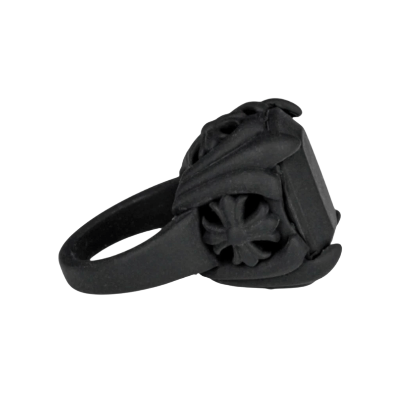 Chrome Hearts Silichrome Cock & Tail Ring Black 