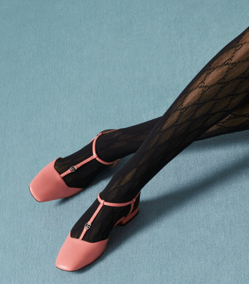 (W) Gucci Double G Ballet Flat Pink Leather