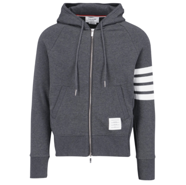Thom Browne Engineered 4-Bar Zip Hoodie Dark Grey