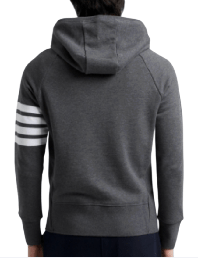 Thom Browne Engineered 4-Bar Zip Hoodie Dark Grey