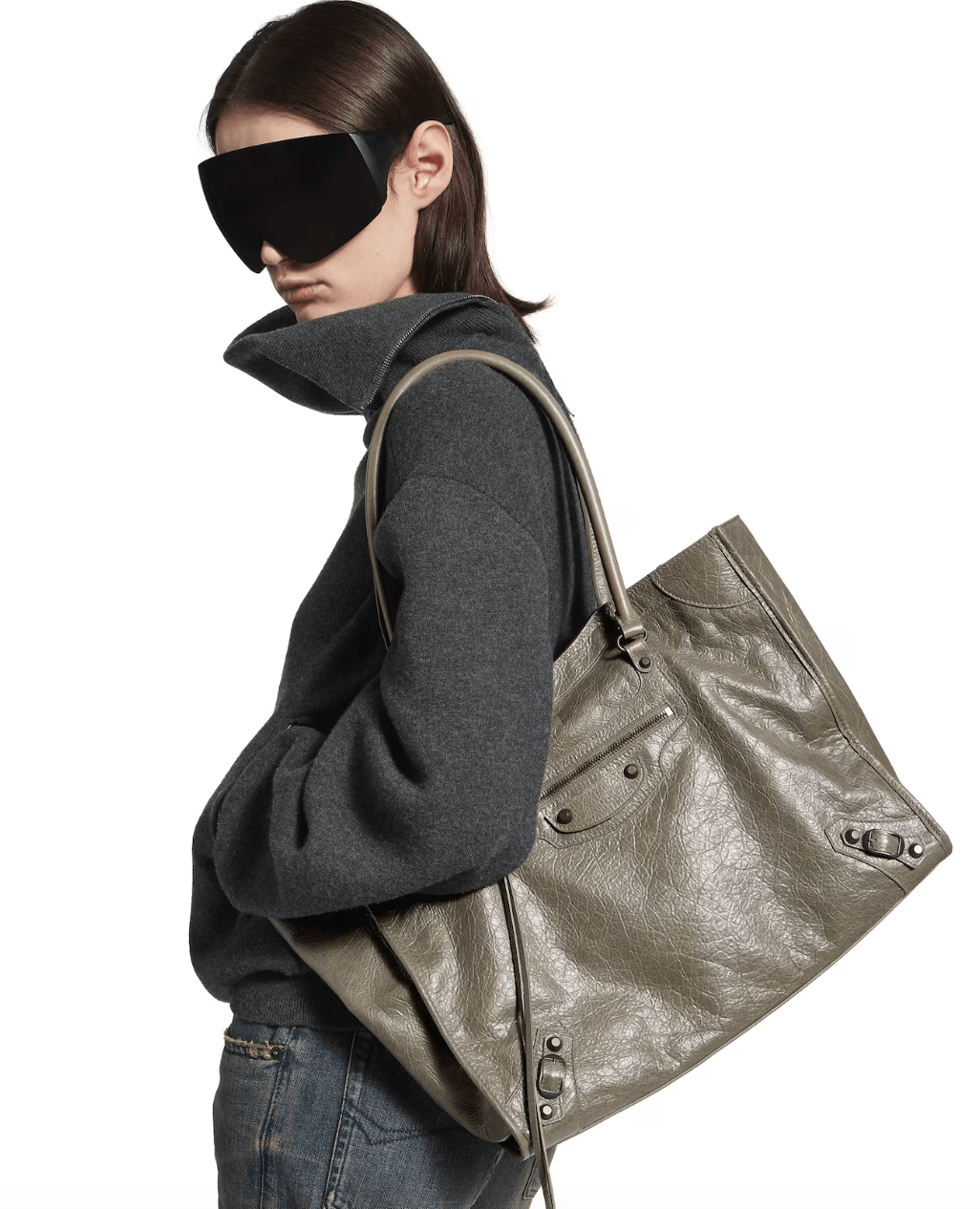 Le City Tote Bag Medium in Army Green