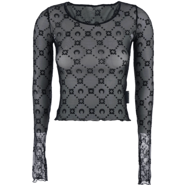 Marine Serre Black Long-Sleeve Top