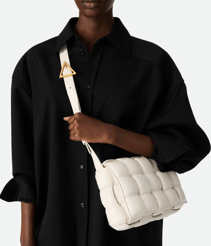 Bottega Veneta Padded Leather Cassette Chalk