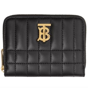 Burberry Quilted Leather Lola Zip Wallet Black Light Gold