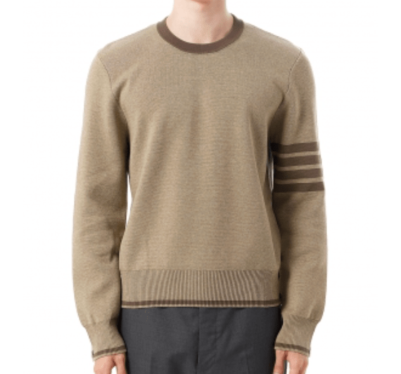 Thom Browne Milano Stitch 4-Bar Pullover Medium Brown