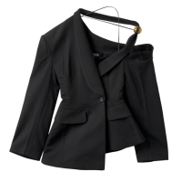 Jacquemus Black Le Raphia 'La Veste Baska' Blazer