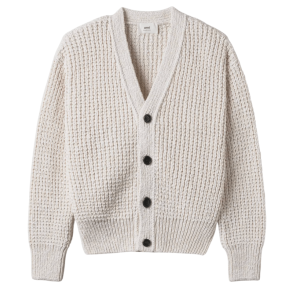 AMI Waffle Knit Cardigan Natural White