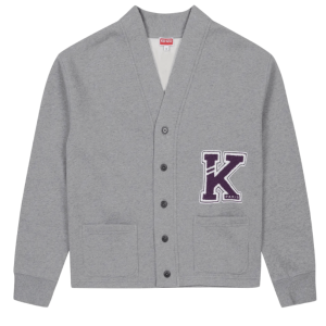 Kenzo Varsity Cardigan Pearl Grey