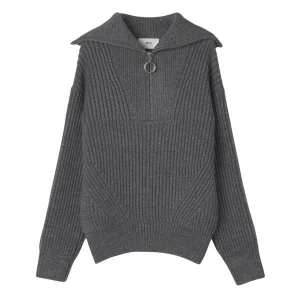 AMI Wool Turtleneck Knit - Grey 