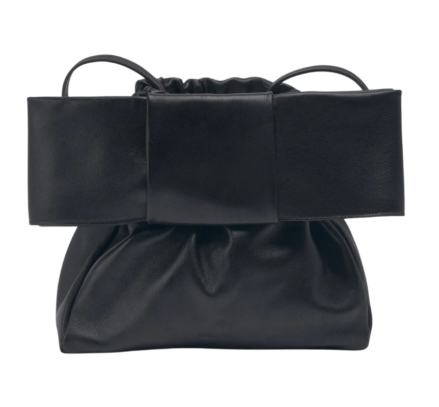 Bow Ribbon Shoulder Bag - Black