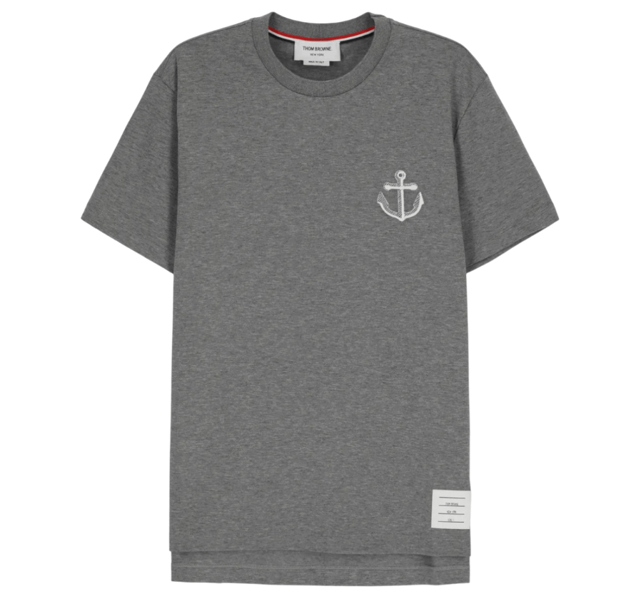 Thom Browne Anchor Midweight Jersey T-Shirt Grey