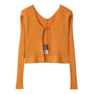 JACQUEMUS La Maiyu Fralu Longg Cardigan - Light Orange 