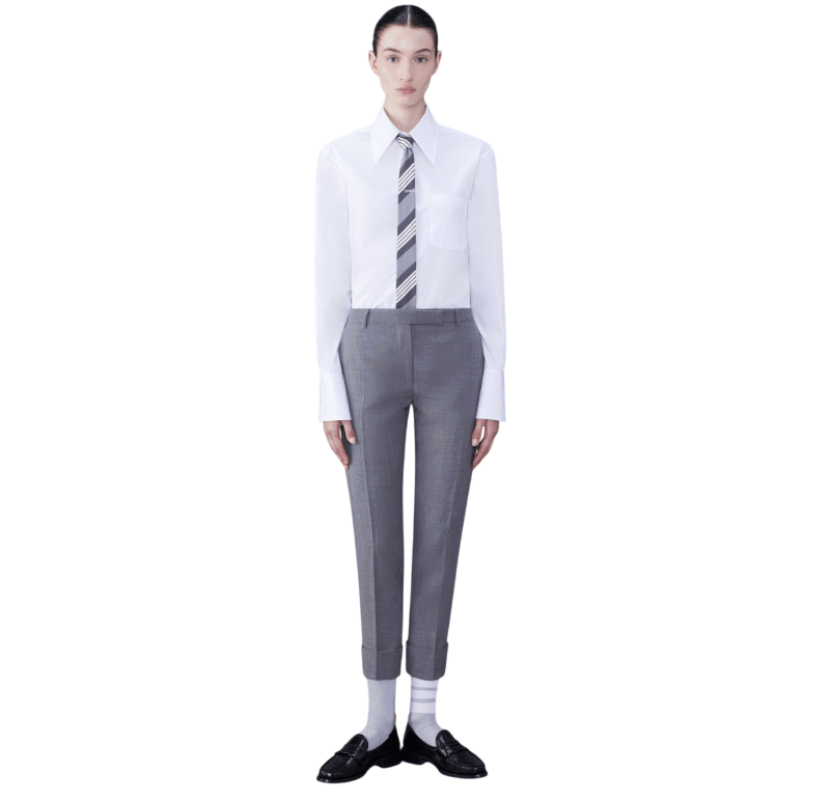 (W) Thom Browne Poplin Oversized Shirt White
